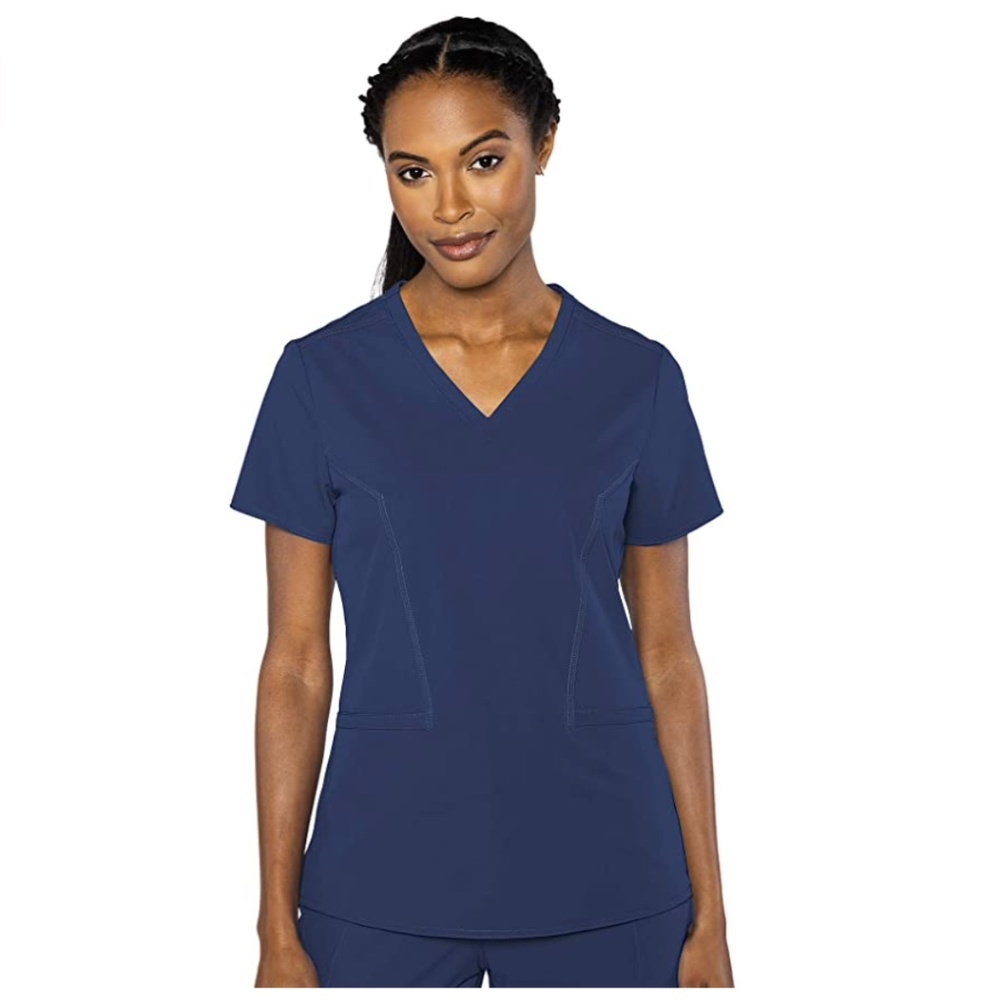Med Couture Peaches Double V-Neck Scrub Top